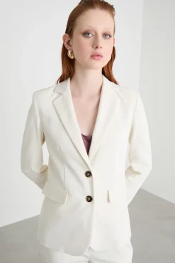 Blazer in tessuto doppio - Bianco