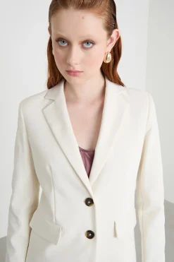 Blazer in tessuto doppio - Bianco