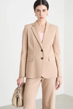 Blazer in tessuto doppio - Cammello