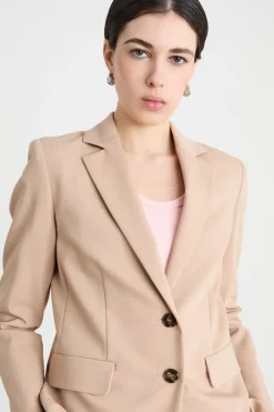 Blazer in tessuto doppio - Cammello