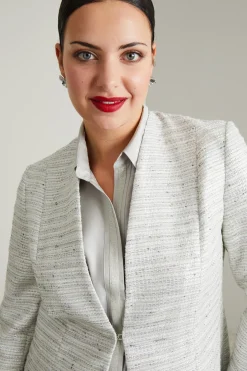Blazer in tessuto lamè - Argento