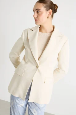 Blazer in tessuto natté - Avorio