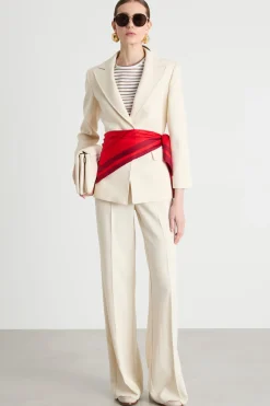 Blazer in tessuto natté - Bianco