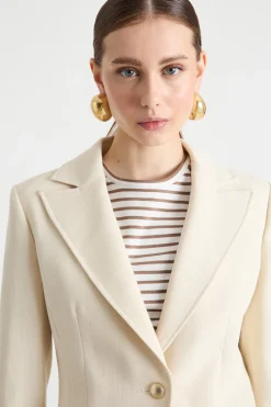 Blazer in tessuto natté - Bianco