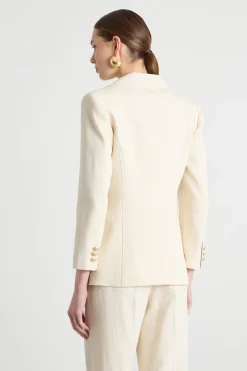 Blazer in tessuto natté - Bianco