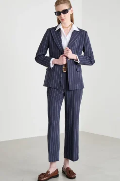 Blazer in tessuto natté - Blu