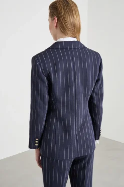 Blazer in tessuto natté - Blu