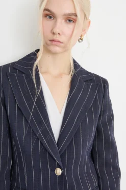 Blazer in tessuto natté - Blu