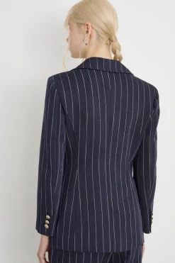 Blazer in tessuto natté - Blu