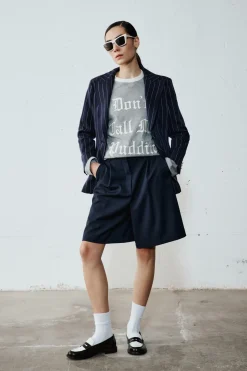 Blazer in tessuto natté - Blu