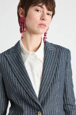 Blazer in twill - Blu Bianco
