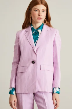 Blazer in twill di lino - Rosa