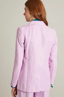Blazer in twill di lino - Rosa
