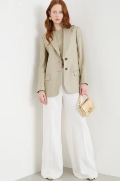 Blazer in twill laminato - Verde