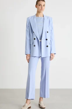 Blazer in twill stretch - Azzurro