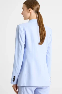 Blazer in twill stretch - Azzurro
