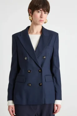 Blazer in twill stretch - Blu