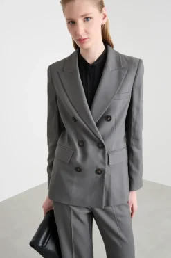Blazer in twill stretch - Grigio