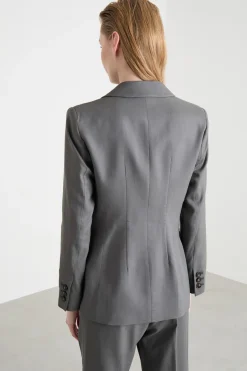 Blazer in twill stretch - Grigio