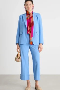 Blazer in twill tecnico stretch - Azzurro