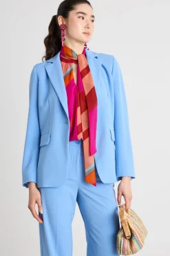 Blazer in twill tecnico stretch - Azzurro