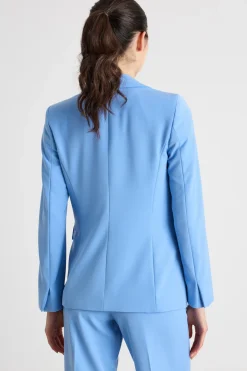 Blazer in twill tecnico stretch - Azzurro