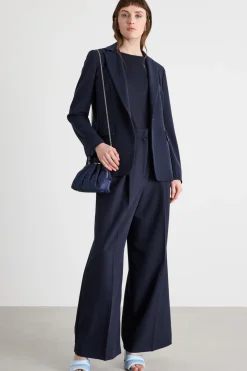 Blazer in twill tecnico stretch - Blu