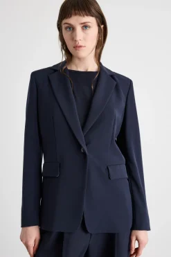 Blazer in twill tecnico stretch - Blu