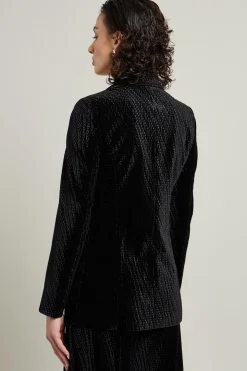 Blazer in veeluto texturizzato - Nero