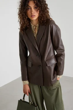 Blazer in vera nappa - Marrone
