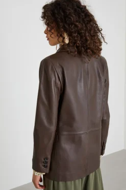 Blazer in vera nappa - Marrone