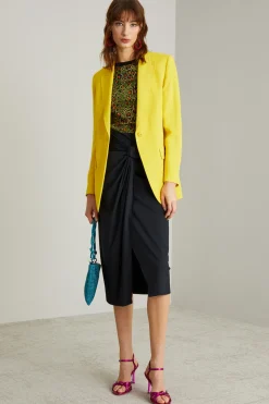 Blazer in viscosa e lino - Giallo Sole