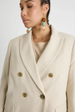 Blazer jacquard doppiopetto - Beige