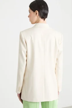 Blazer lungo con bottone singolo - Bianco