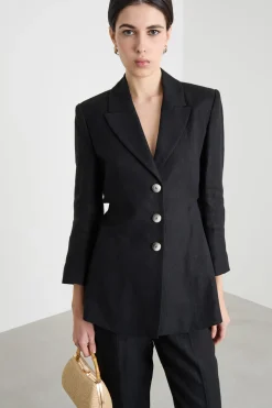 Blazer lungo con cut-out sul retro - Nero