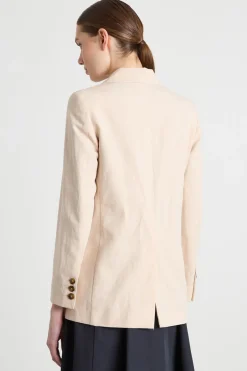 Blazer lungo in twill - Rosa