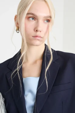 Blazer lungo stretch - Blu