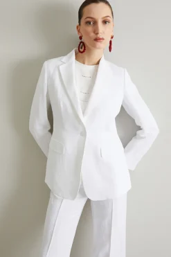 Blazer misto lino - Bianco