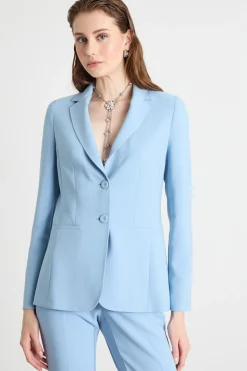 Blazer monopetto in cady - Azzurro