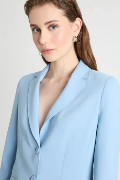 Blazer monopetto in cady - Azzurro
