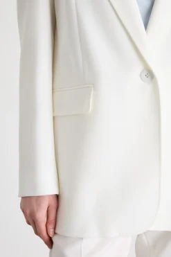 Blazer monopetto in cady - Bianco