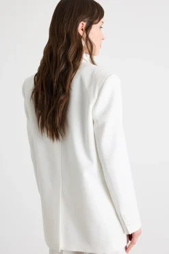 Blazer monopetto in cady - Bianco