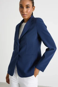 Blazer monopetto in cady - Blu
