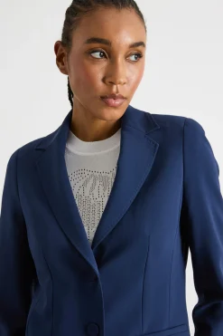 Blazer monopetto in cady - Blu