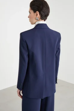 Blazer monopetto in cady - Blu