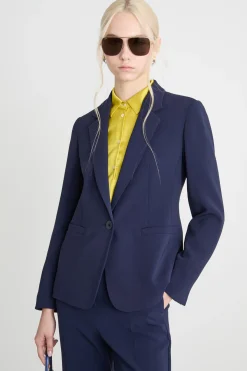 Blazer monopetto in cady - Blu