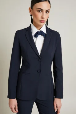 Blazer monopetto in cady - Blu