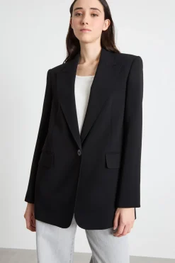 Blazer monopetto in cady - Nero