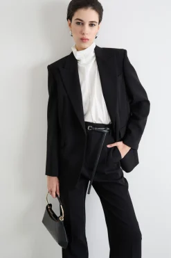 Blazer monopetto in cady - Nero