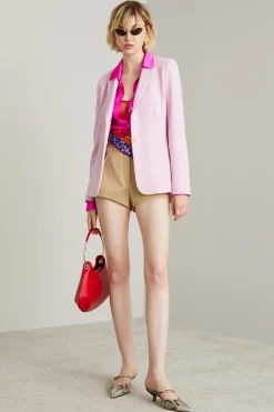 Blazer monopetto in cady - Rosa Polvere